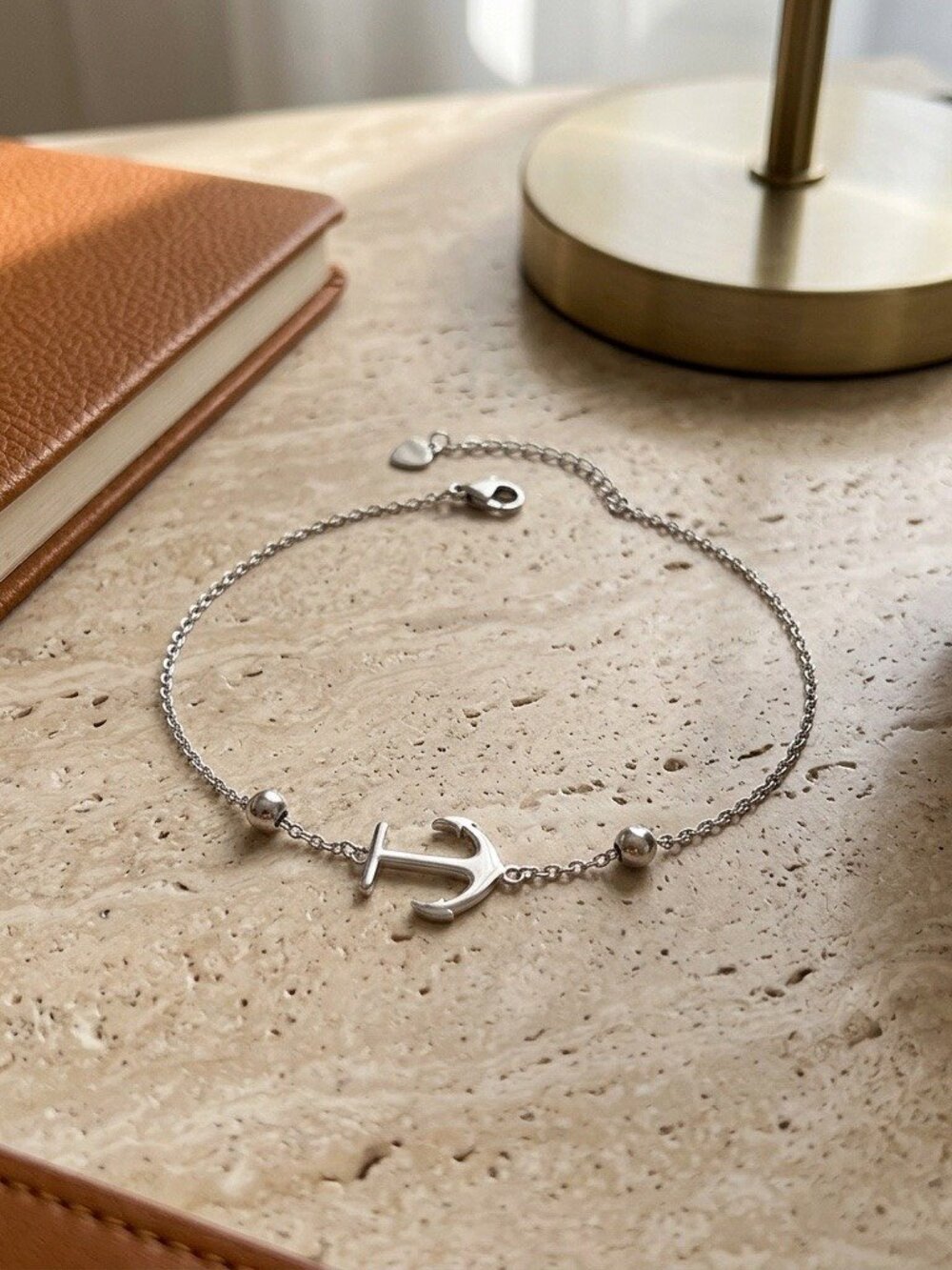 Anchor Charm Anklet 925 Sterling Silver Dainty Adjustable Beach Ankle Bracelet